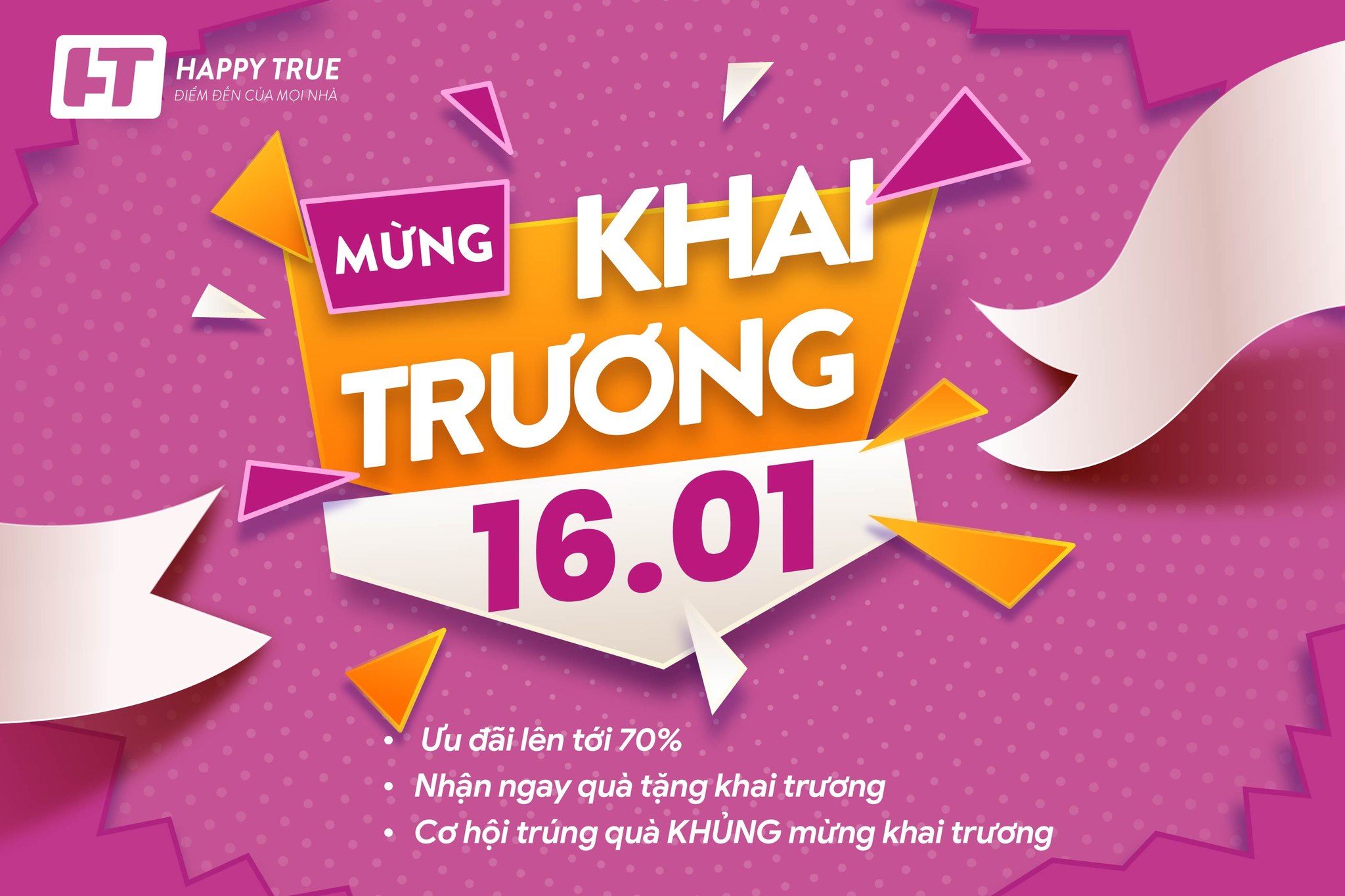 Mừng khai trương Happy True, hàng ngàn ưu đãi